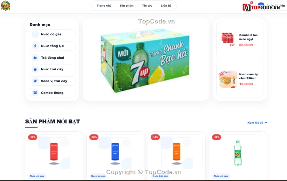 nước ngọt,web bán nước ngọt,Website bán hàng
